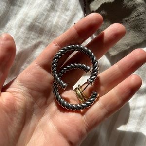 David Yurman sterling silver cable hoops